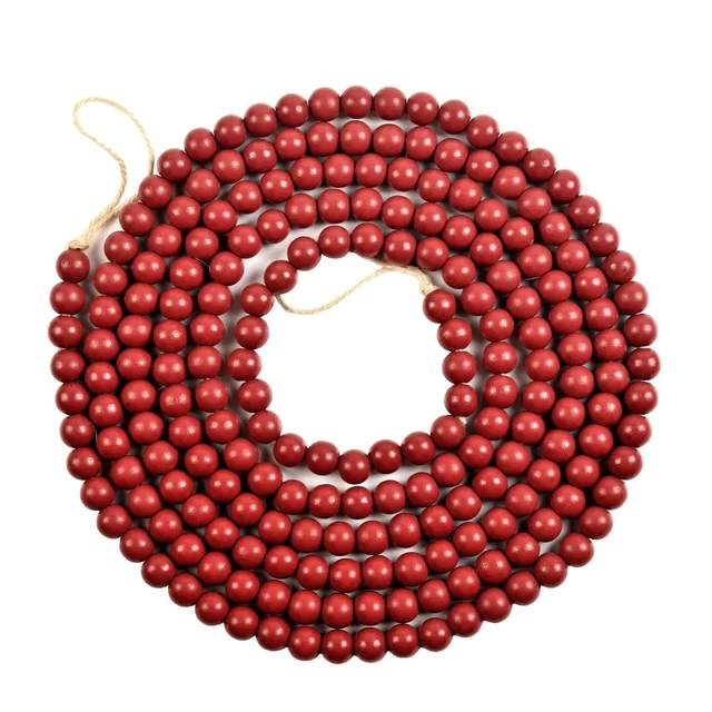 Red Wooden Bead for Christmas Tree Ornaments Wood Bead Garland Wall Hanging  Home Decor Christmas Pendant Drop Ornaments - AliExpress