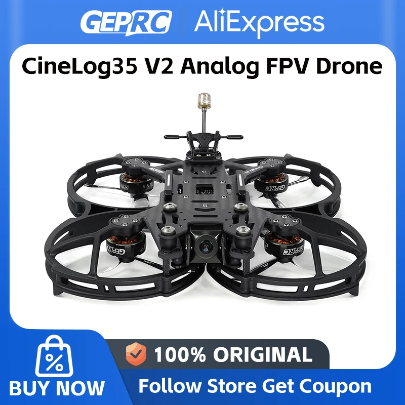 ドローン-GEPRC-Cinelog35 v2アナログfpvシステム,フリー