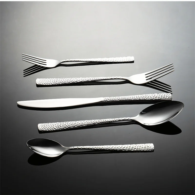 Hammered Stainless Cutlery Set 5