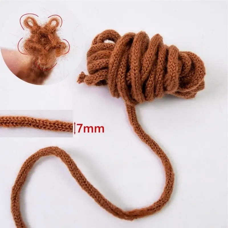 R66A 6Pcs 7mmX5Meters 중공 꼰 로프 홈 장식 미술 공예 뜨개질 원예에 대 한 다채로운 폴리 에스터 로프