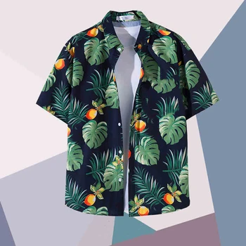 2025 Hawaiian Shirt Men's Coconut Tree Print Aloha Beach Shirt Oversized Vintage Men's Casual Wear Men Shirts  Mens Fashion