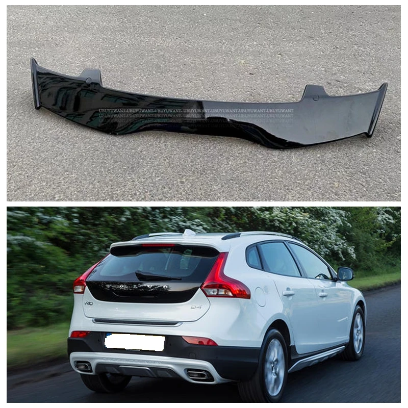 2014-2019 Fit For Volvo V40 5D DTO Style Rear Roof Spoiler Wing Carbon  Fiber