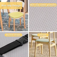 "Horseshoe Dining Chair Cushion Windsor Chair Cushion High Density Foam Cushion With Rope Breathable Linen Office Stool Cushion 2