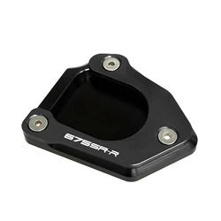 Universal Motorcycle Foot Stand Extension Kickstand Support Plate Pad (Black - D)