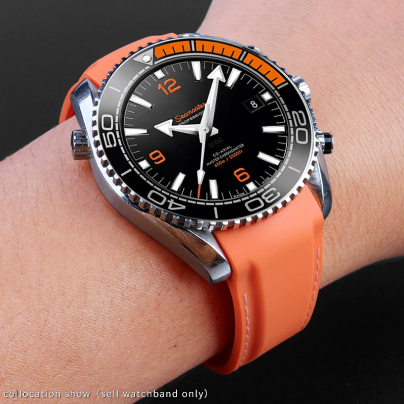Curved End Rubber Watch Band - Silicone Strap Watch Accessories