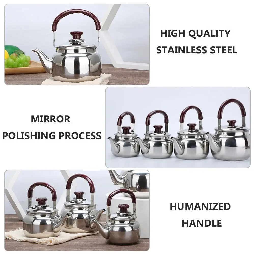 0.5 L 0.75L 1 L Stainless Steel Kettle Household Water Stovetop Boiler Gas Large Capacity Hot Tea Pot Camping Home folding kettle whistling teapot portable folding kettle