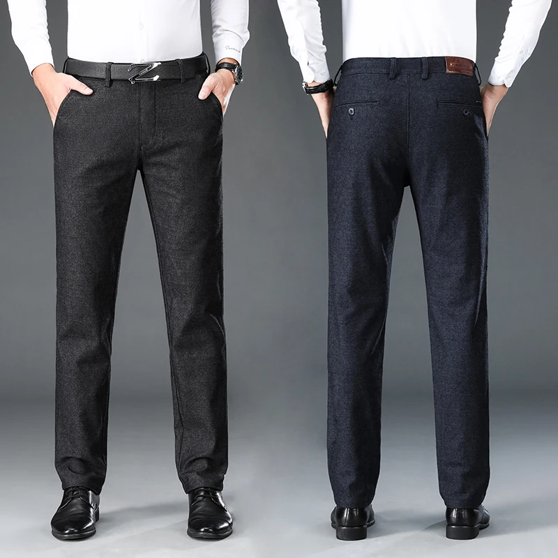 

New Classic Men's Straight Suit Pants Business Fashion Slim Fit Formal Trousers Casual Comfortable Male Brand Clothing