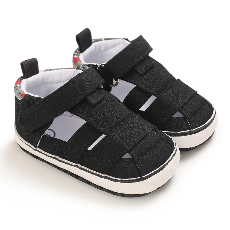 Summer Newborn Baby Fashion Soft Crib Shoes First Walker Anti Slip Sandals Shoes Boy Girl Prewalker Canvas Casual 0-18M