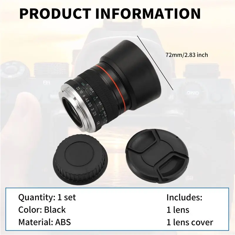 ELECT-85mm F1.8 카메라 렌즈 (캐논용) F1.8 대구경 고정 초점 인물 사진 매크로 수동 초점 SLR 카메라 렌즈