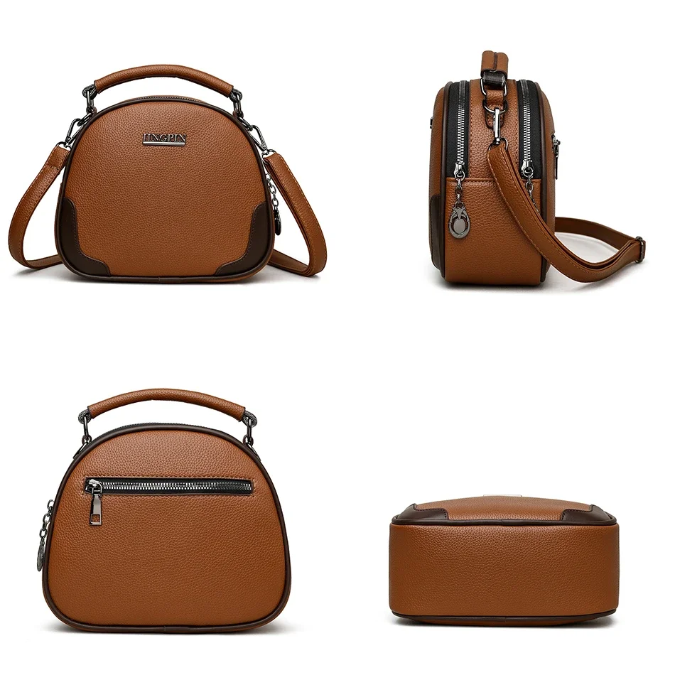 Trendy High-quality Soft Leather Shoulder Crossbody Bags for Women Luxury Designer Ladies Purses and Handbags Messenger Bag