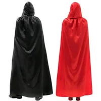 Medieval Wizard Vampire Solid Color Cloak Cosplay Costume Adult Kids Witch Hooded Cloak Halloween Carnival Party Dress Up Cape 2