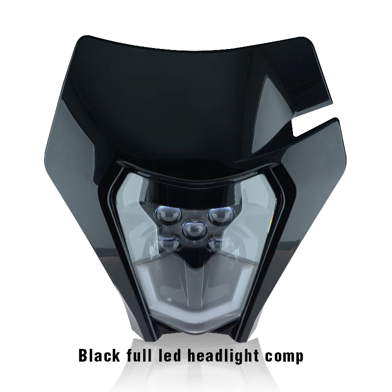 High-Performance Motorcycle LED Headlight with Supermoto Fairing for Off-Road Bikes