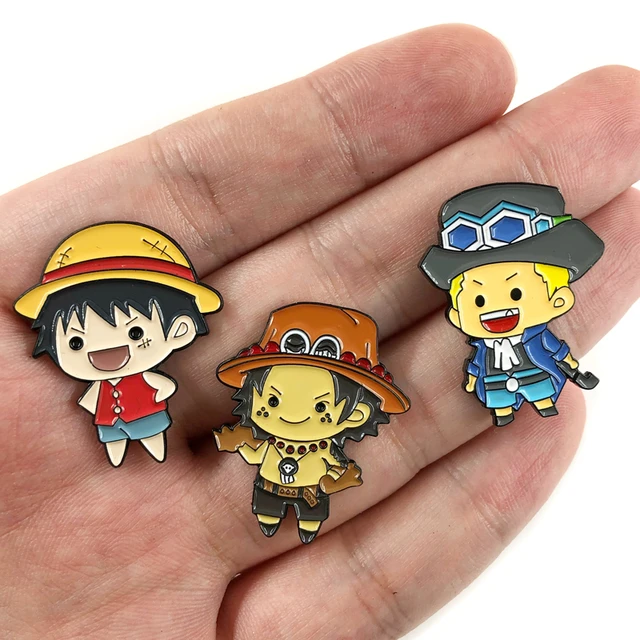 Japanese Anime OnePiece Ace Pins Badge On Backpack Funny Pirate Brooch Pins  For Clothes Broche For Schoolbag