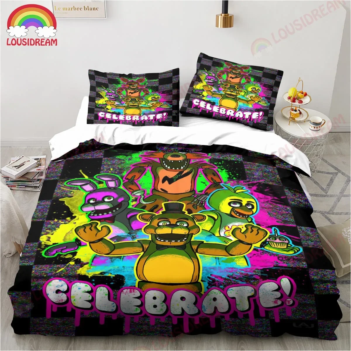 EXSANLIEAY Horror Bettwäsche 200x200 Cm - Blutiges 3D Design Mit 2 Kissenbezügen
