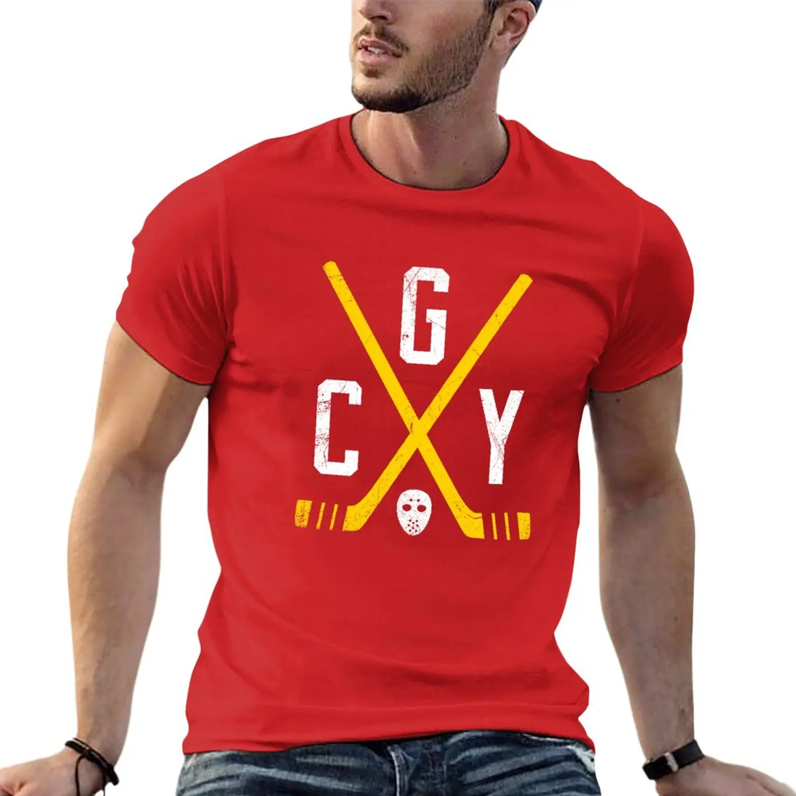 

New CGY Retro Sticks - Red T-Shirt graphics t shirt T-shirt for a boy oversized t shirts men clothes