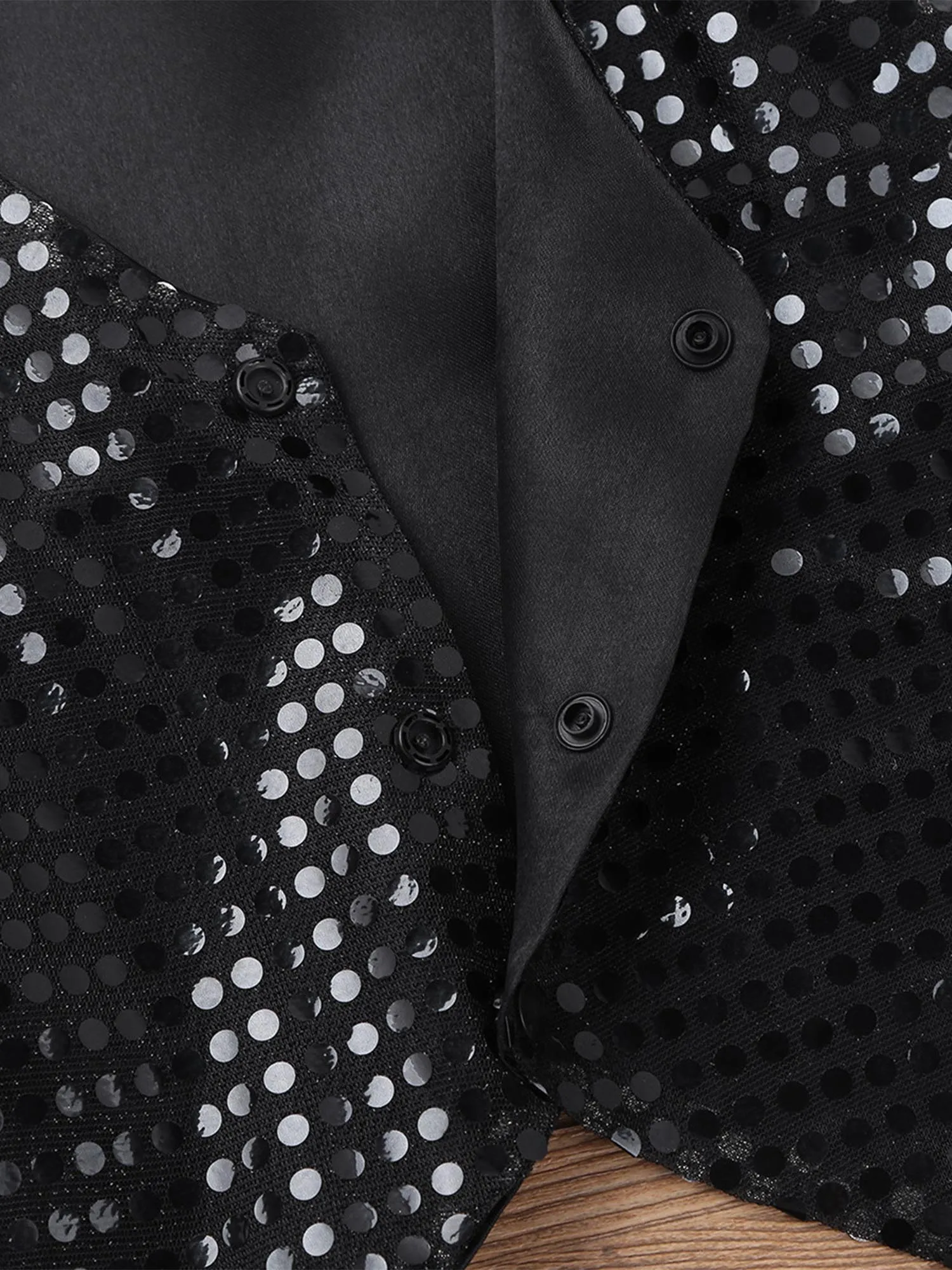 Women Glitter Sequins Waistcoat Sleeveless Vest Button Up Pointed Hem Jacket Costume Choir Jazz Dance Stage Performance Costumes - Image 6