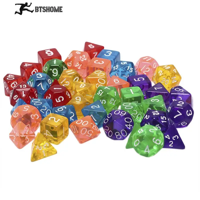 

7pcs/set Creative Game Dice D&D Colorful Multicolor acrylic Dice Mixed