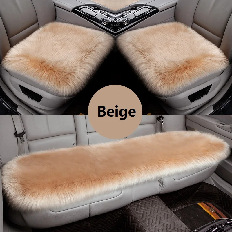 Car Interior Faux Wool Seat Cushion Cover Faux Fur Car Seat Cover