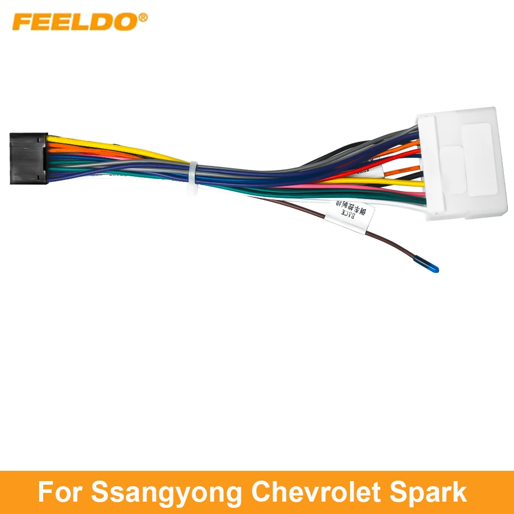 

FEELDO 1 шт. автомобильное аудио радио 16PIN жгут проводов адаптер для Ssangyong Chevrolet Spark Power Calbe штепсельная вилка головное устройство