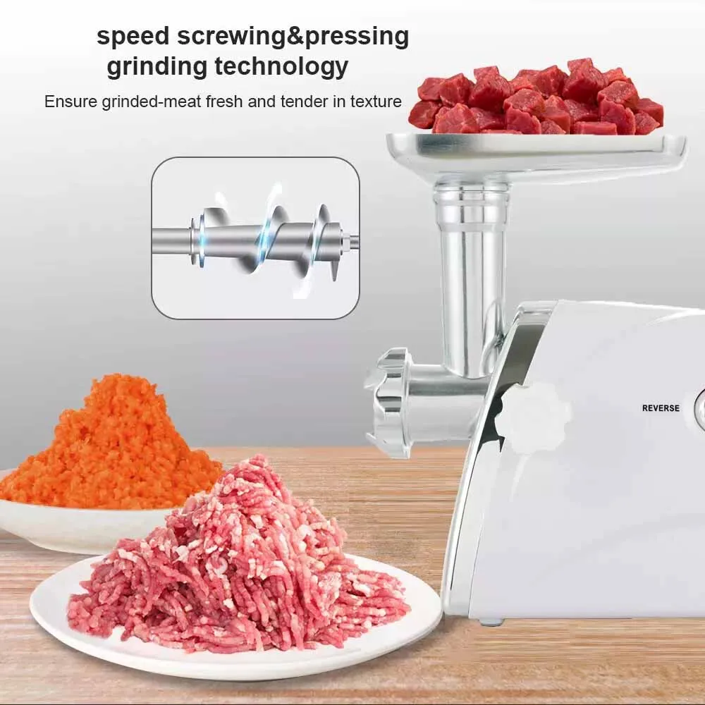 Heavy Duty 3000 Watts Powerful Meat Grinder Mincer Sausage Maker Filler Food Processors Kitchen Mincing Machine White 5