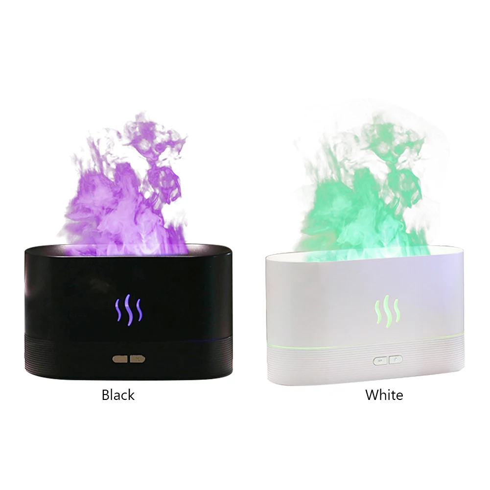 2022 New Simulated Flame 180ml Humidifier Diffuser Essential Oils Aromatherapy Machine Multifunctional Equipment for Home Office