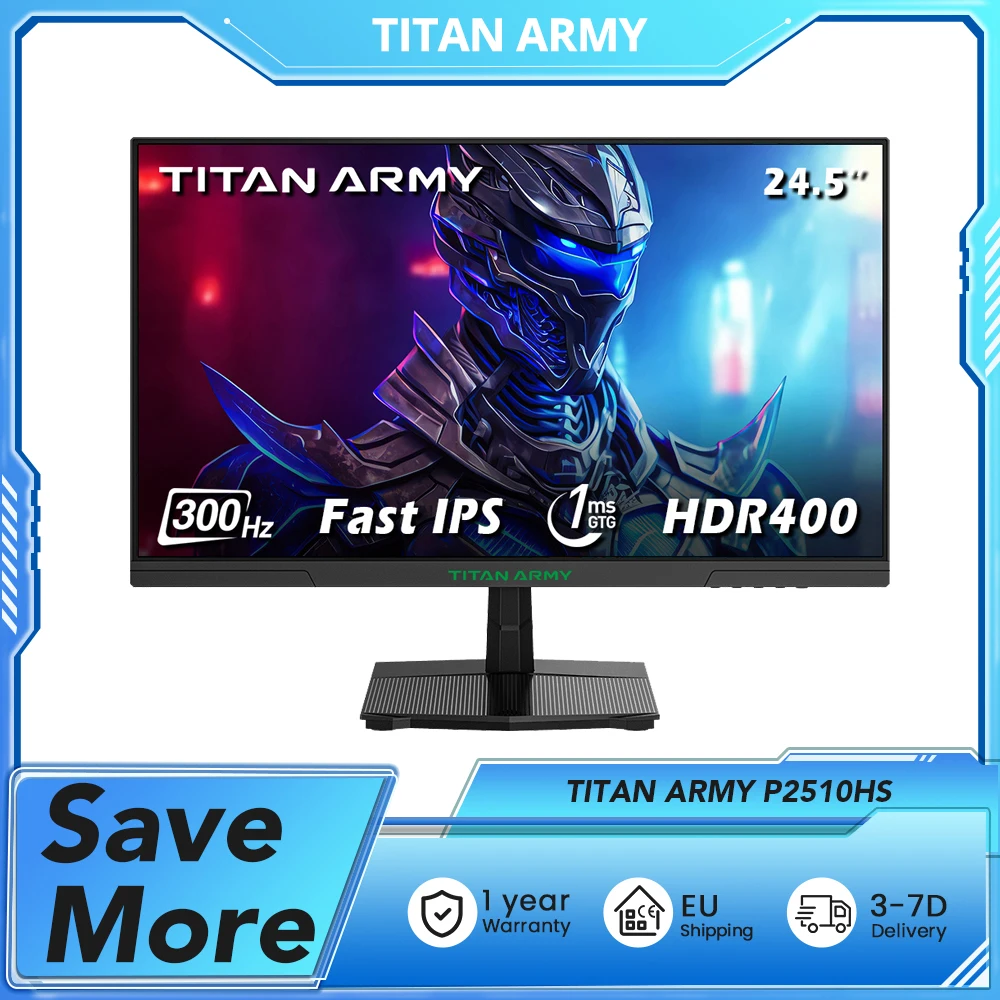 TITAN ARMY P2510HS Piatto 16:9 IPS FHD veloce Aggiornamento a 300 Hz Monitor da gioco con colori vivaci Risoluzione 1920x1080 1 ms GTG 1 TITAN ARMY P2510HS Piatto 16:9 IPS FHD veloce Aggiornamento a 300 Hz Monitor da gioco con colori vivaci Risoluzione 1920x1080 1 ms GTG 1