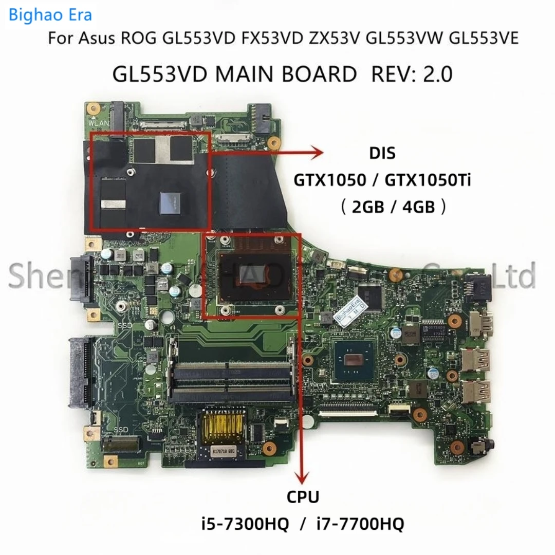 For Asus ROG GL553VE FX53VD ZX53V GL553VW GL553VD Laptop Motherboard