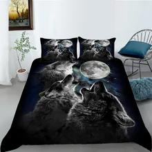 

European Pattern Hot Sale Bed Linen Soft Bedding Set 3d Digital Wolves Printing 2/3pcs Duvet Cover Set ES/DE/EU/US Size