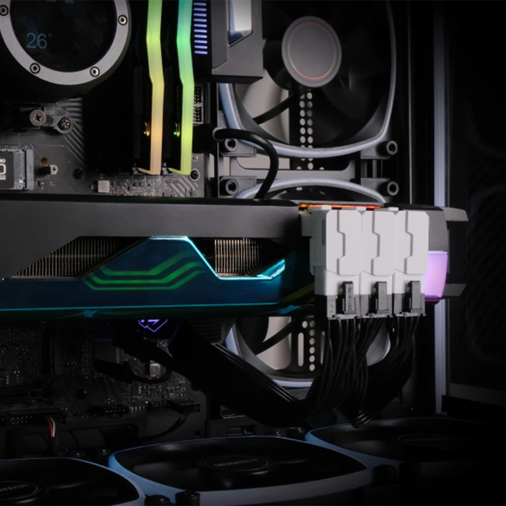 8-Pin PCIe GPU Power Adapters Head Power Interfaces Steering Head Power Right Angle Elbow Adapter for Desktops Graphics