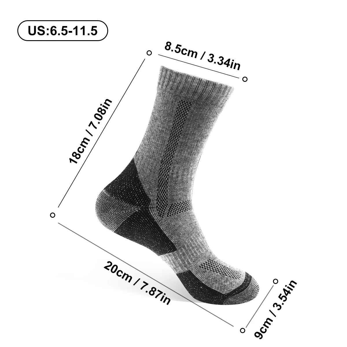 WRELS Merino Wool Socks For Men, Super Thick Hiking Socks Thermal Socks For Cold Weather