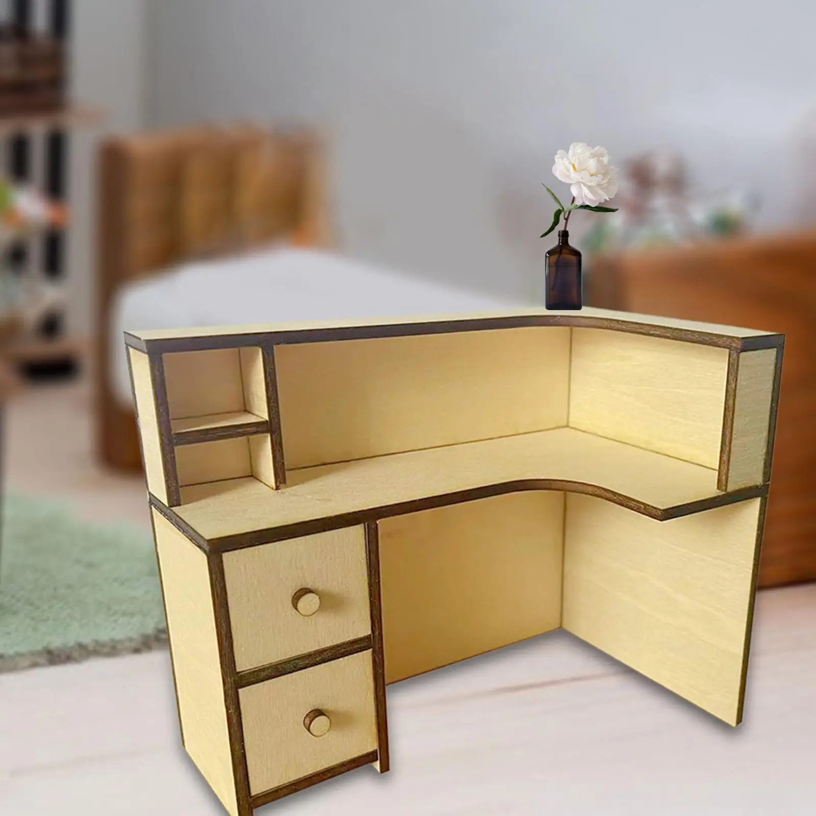 

1:12 Scale Dollhouse Bookshelf Miniature Dollhouse Decoration Accessories Wooden