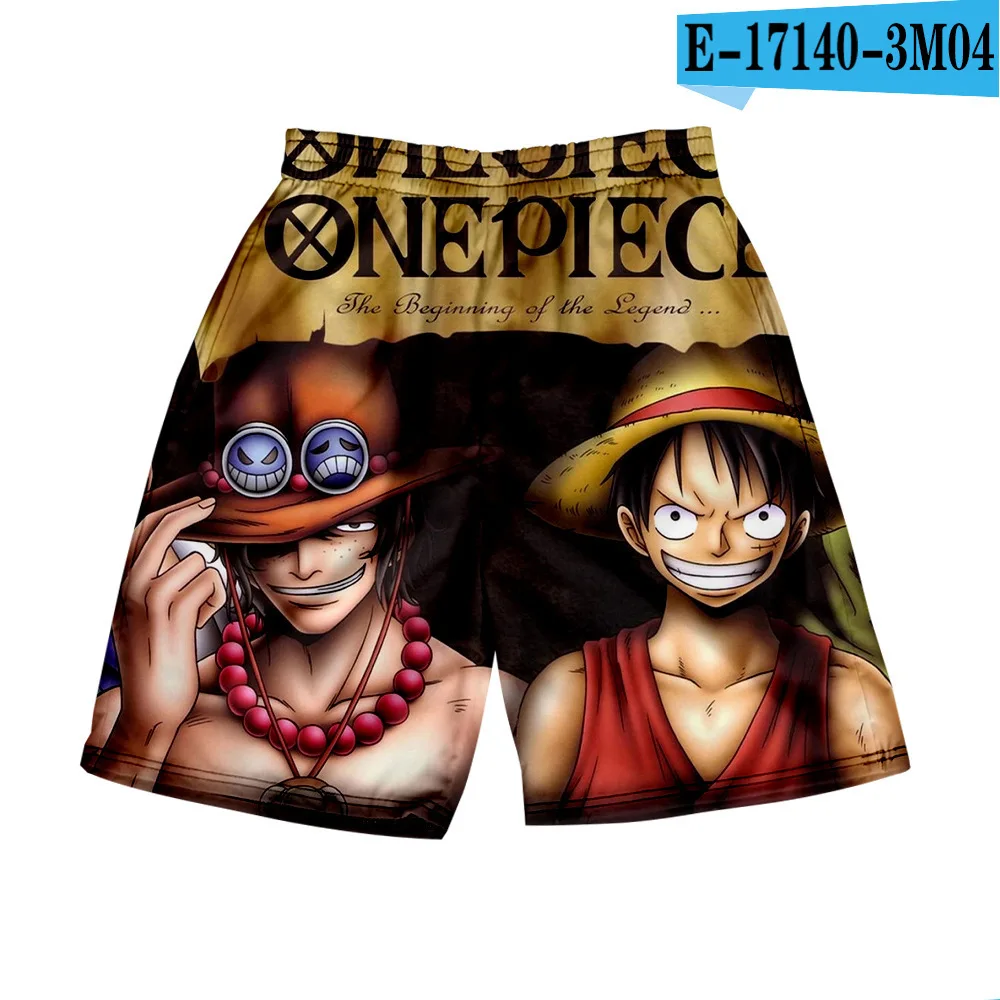 thumbnail image 1 of Pantalones cortos con estampado digital 3D de anime ONE Piece Monkey D Luffy Roronoa Zoro Ace Edward Newgate Kaidou, pantalones cortos casuales holgados para playa, 1 of 5
