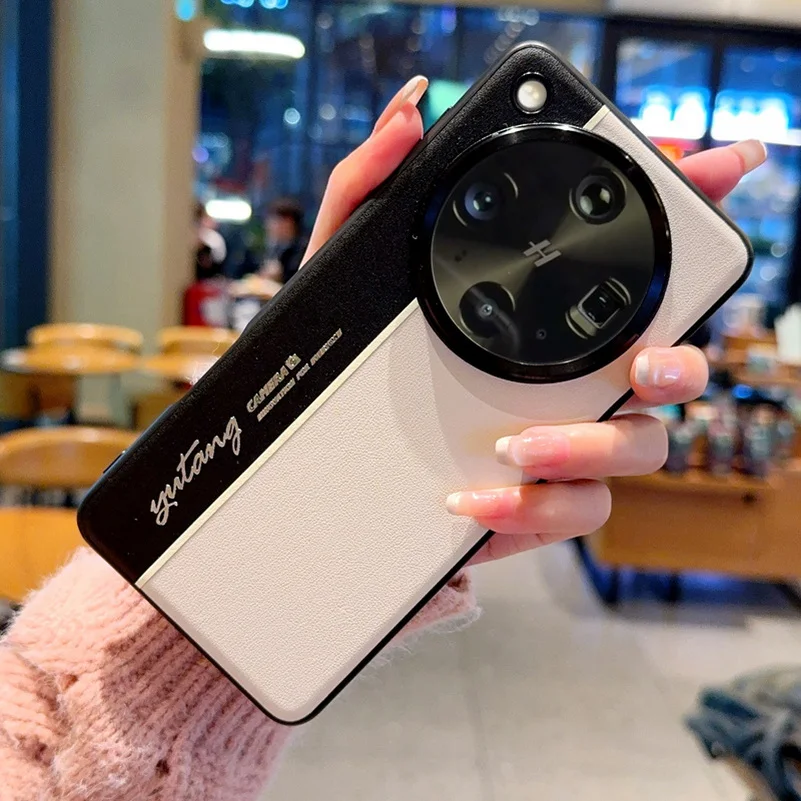 Night Lightning Fluorescent Dual-Pigment Leather Case with Lens Protector
