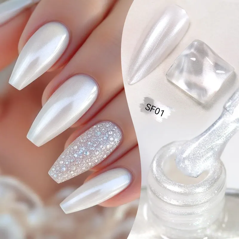 7ml Glitter Nail Polish LILYCUTE 7ml Glitter Nail Polish Colorful Bright Sparkling Glitter Pearl Nail Art DIY Decoration No Need of Lamp to Cure