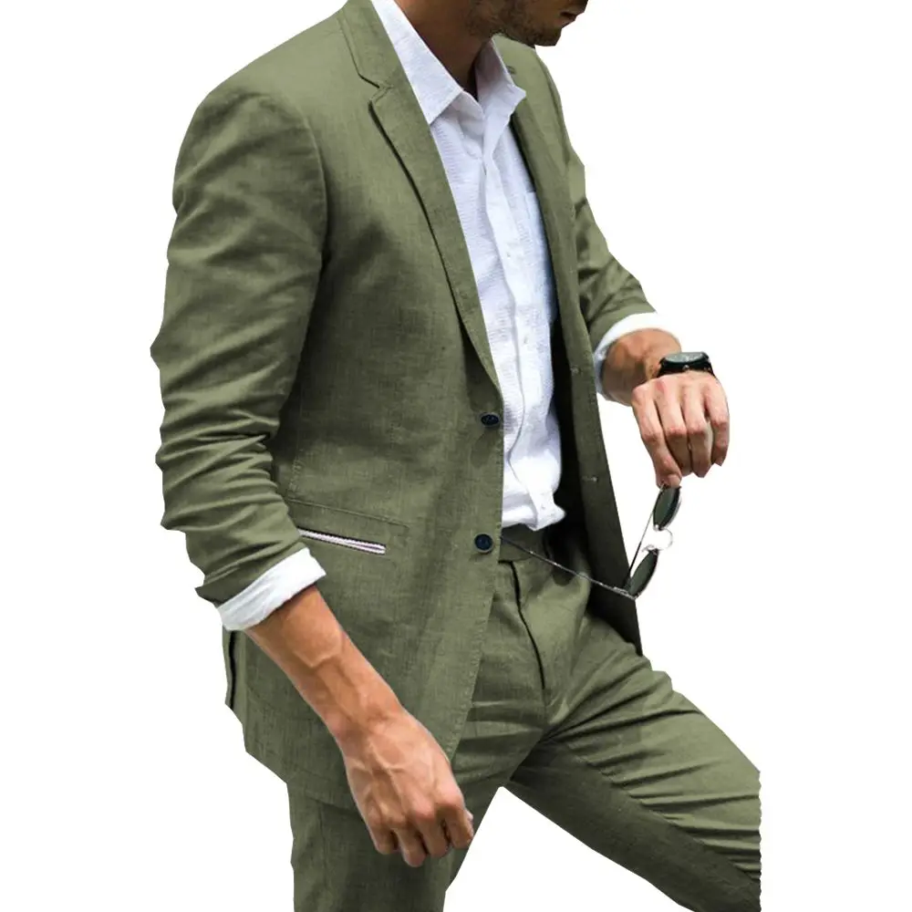 

Men's Blazer 2 Piece Notch Lapel Collar Single Breasted Jacket Business Casual Slim Blazer Party Wedding Dress（Blazer+Pants）