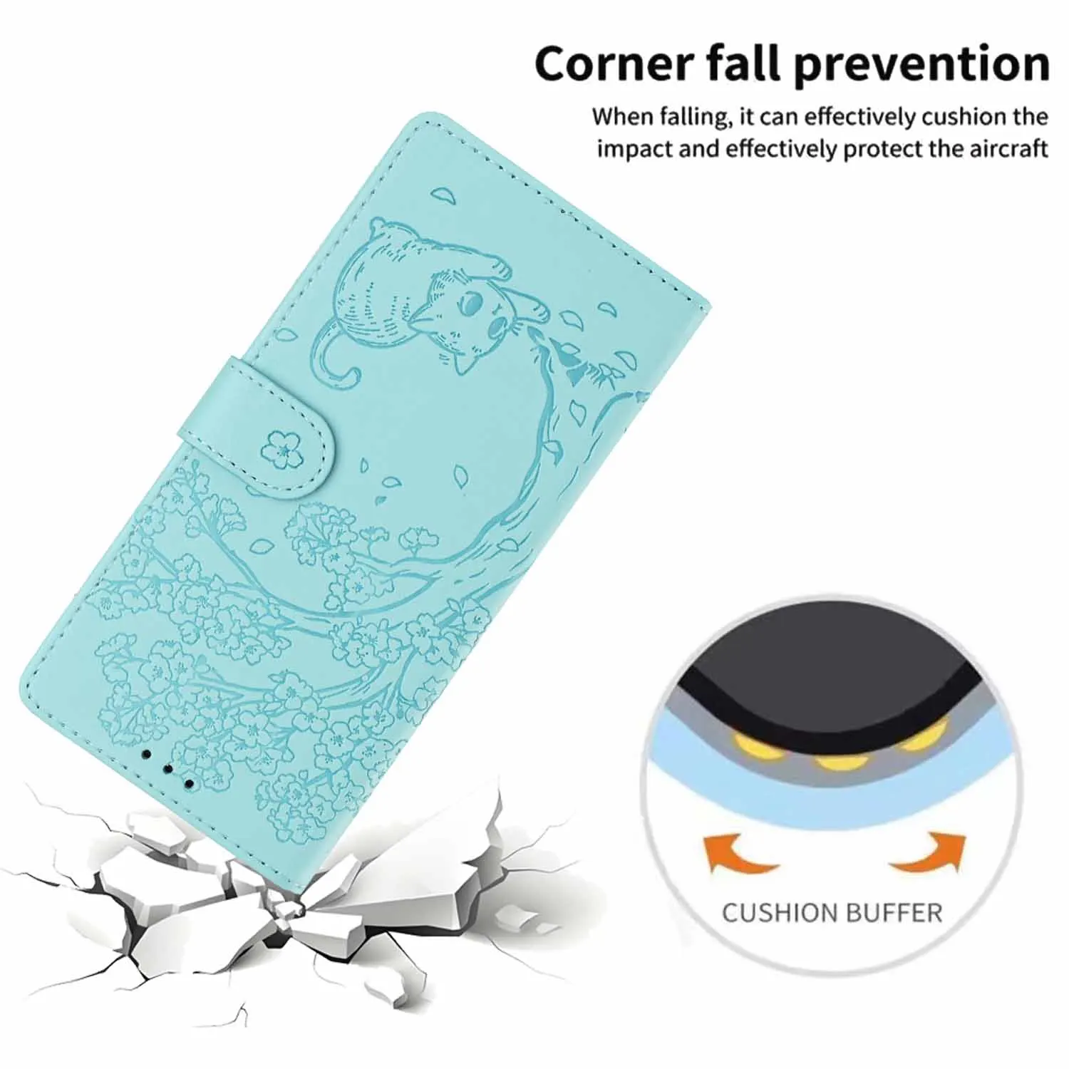 Cute Cat Tree Leather Flip Phone Case – Enhanced Protection and Stylish Design