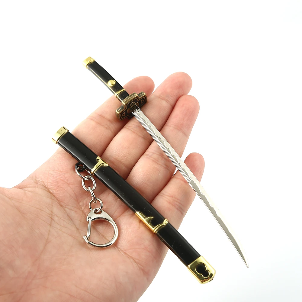 Cosplay Sword 15cm Roronoa Zoro Sword Blade Keychain OP Anime One Zoro Piece Yomato Sandai Kitetsu Weapon Katana 1:12 Equipment Toy Craft