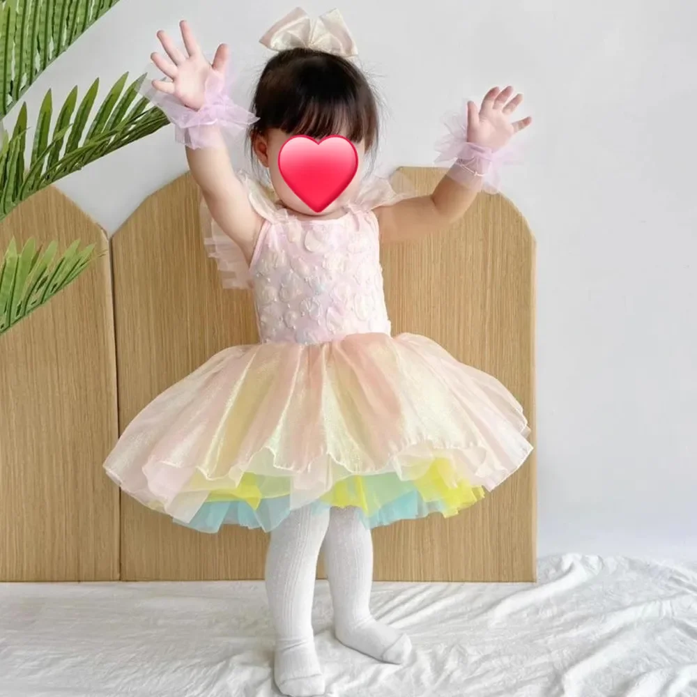 فستان رقص يوم الأطفال فتاة الباليه هدية عيد ميلاد الترتر الباليه الاطفال ملابس فساتين الأميرة الصيفية الفتيات الزي