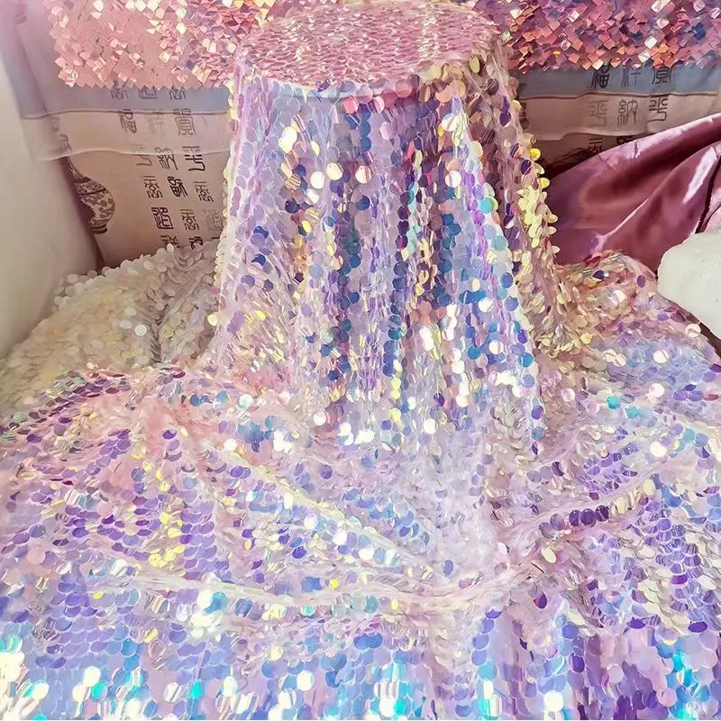 

Sequin Diy Clothing Gauze Material Shiny Laser Fabric Studio Background Panel Wedding Dress Qipao Mermaid Skirt Fabric
