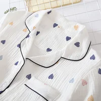 Japanese summer new ladies cotton gauze short sleeve shorts pajamas suit cute heart-shaped thin section home service suit woman - Image 4
