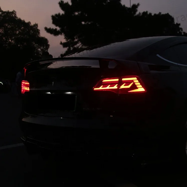 Car Styling Tail Lamp For Tesla Model 3 Model Y-LED Dynamic Signal DRL Brake Reverse LED Tail Lights