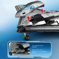 Military USA H-20 Stealth Strategic Bomber Fighter Model Building Blocks Technical Sergeant Combat Aircraft MOC Bricks Toys Gift 3