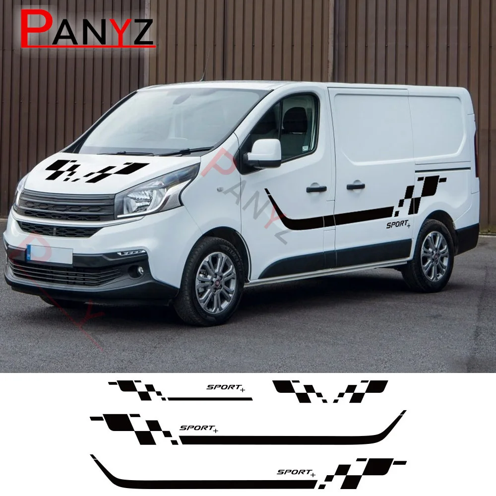4 Pezzi Adesivi Auto Per Renault Trafic Vauxhall Opel Vivaro Fiat Talento Nissan Nv300 Camper Van Decalcomanie In Vinile Accessori Tuning