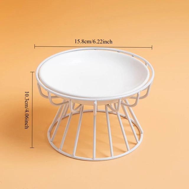 1Set (1pc rack + 1pc bowl) ceramic high-rise cat bowl，Easy to Clean 1pc Raised Ceramic Cat Food Bowl - Anti-Spill Pet Bowl 4