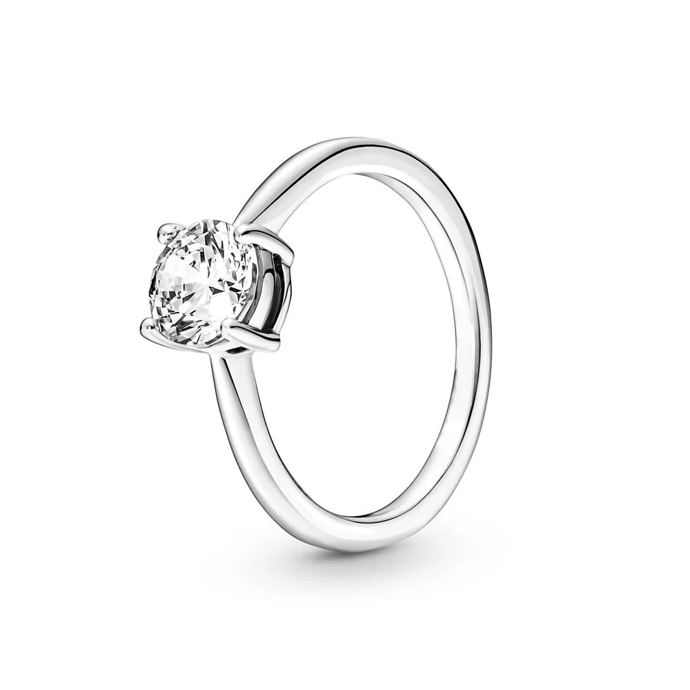 2021 Winter Authentic 925 Sterling Silver Sparkling Solitaire Fashion Ring For Pandora Women Bead Charm Gift DIY Jewelry | Украшения и