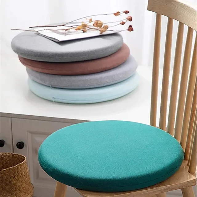 Coussin de chaise rond en mousse à mémoire de forme, antidérapant, doux, rond, coussin de siège en coton, housse amovible, JAF016 2