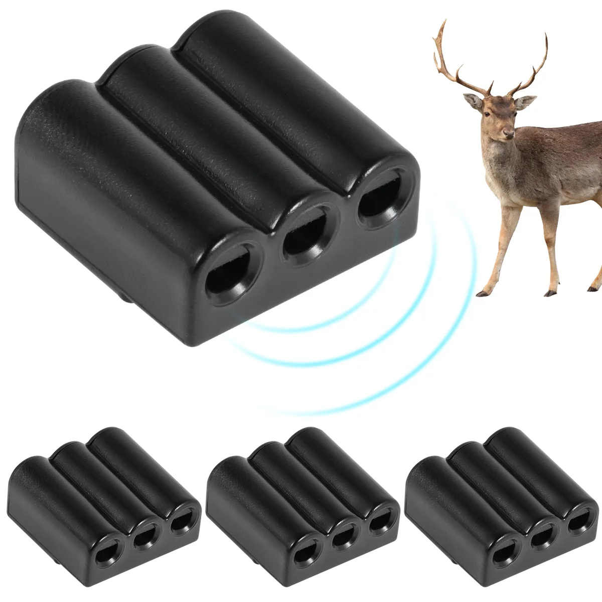 4Pcs Deer Warning Whistles Device Plastic Deer Repelling Whistles 3-Hole Universal Animal Alert Whistle Avoid Collisions for Car deer whistle