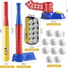 2 in 1 Tee Ball Set toy for Baseball Tee, including 10 balls、Step on Pitching Machine、Batting Tee． Outdoor toys for aged 3-8 2