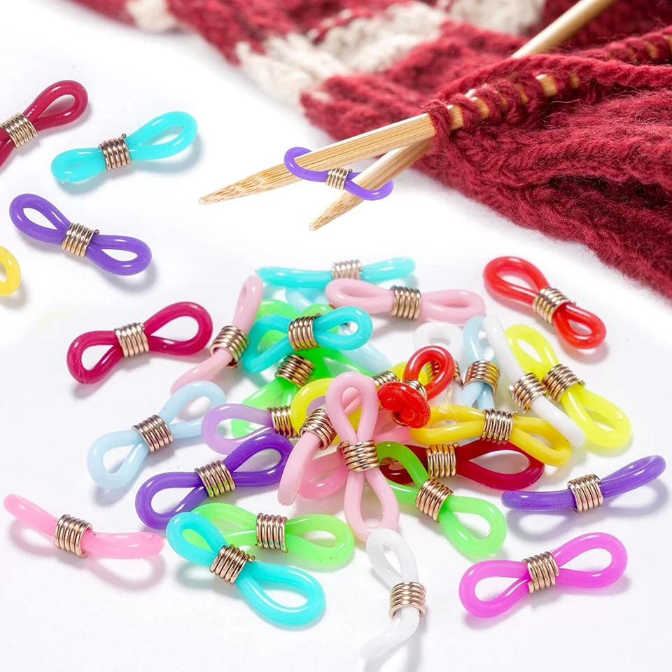 12 Tappi Per Ferri Da Maglia Luminosi - Proteggi Punti In Silicone, Per Ferri Da 2,5 Mm A 8 Mm, Colorati