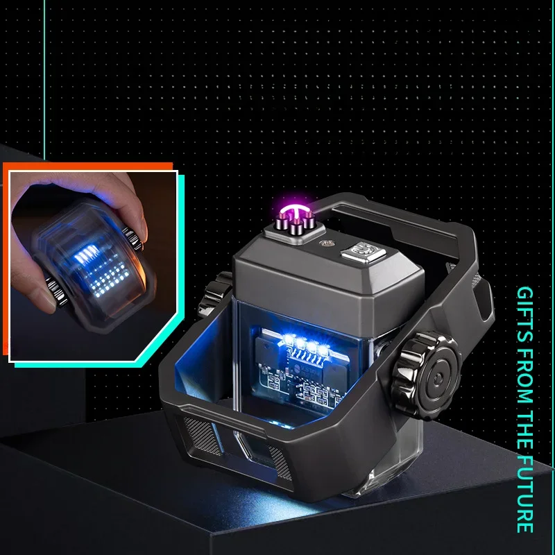 

Decompress Fidget Spinner Arc Lighter Type-C Rechargeable Windproof Lighter Men's Gift Toys Gadgets Lighters Smoking Accessories